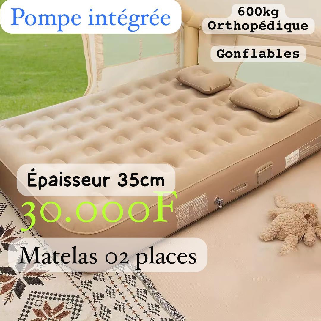 🛏️ Matelas Gonflable Orthopédique – 2 Places 🌟