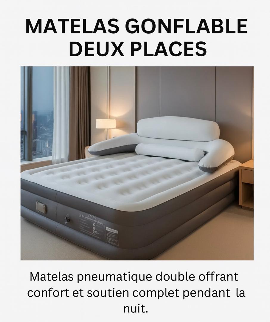 ✨ Matelas gonflable premium avec dossier intégré ✨ 02places